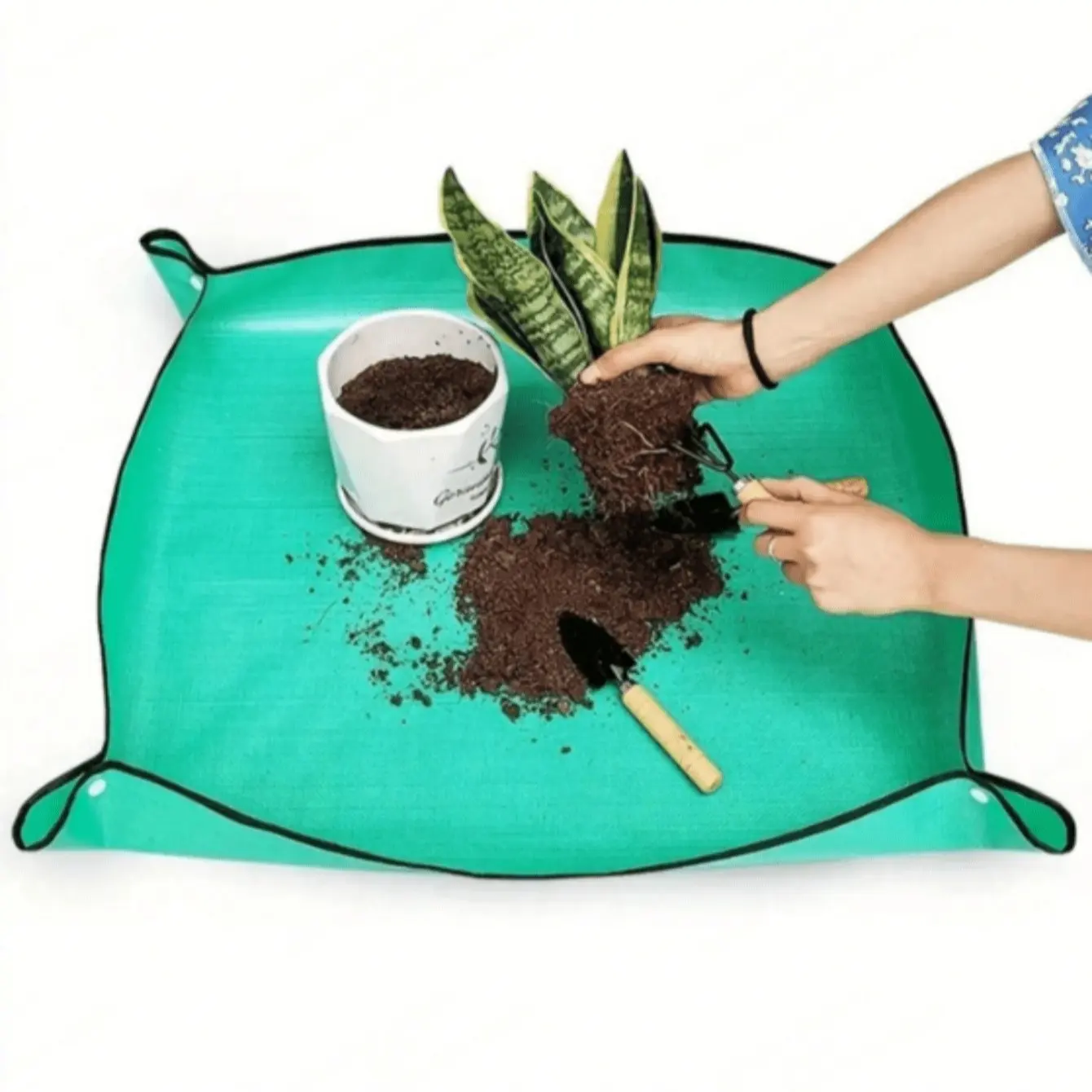 1pcs Seedling Bag, Home Gardening Mat, Soil Replacement Pad, Succulent Gardening Tools, Potting Plant Operation Mat, Flower Pad, Potting Soil Outdoor Plants, Planting Bag
