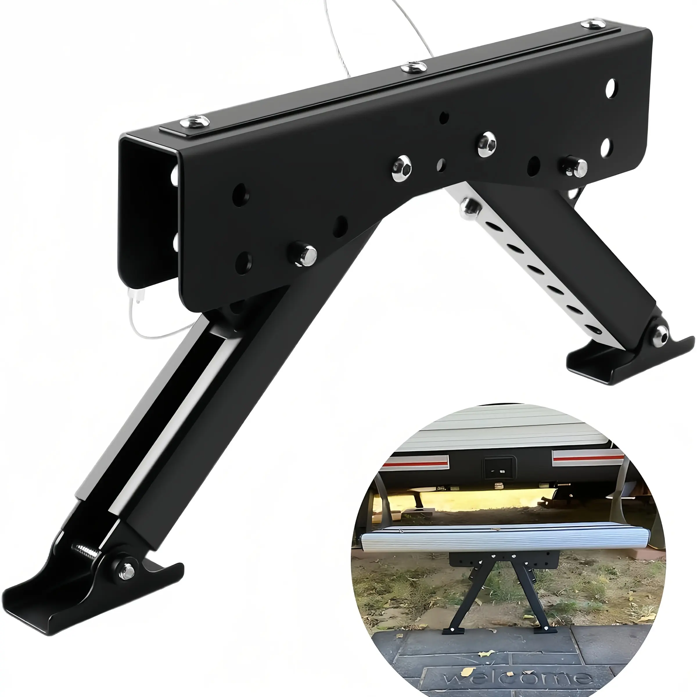 Foldable RV Jack Stabilizer, RV Step Stabilizer, Travel Trailer Accessory, Secure Your RV Steps, Essential RV Gear, Support
