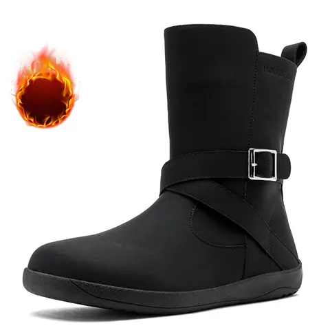 HOBIBEAR Women's Long Boots, Waterproof Winter Footwear, Mid-Calf Lace-Up Design, Thick Shock-Absorbing Insoles, All-Weather Anti-Slip Soles, Reinforced And Durable, Suitable For Outdoor Wear