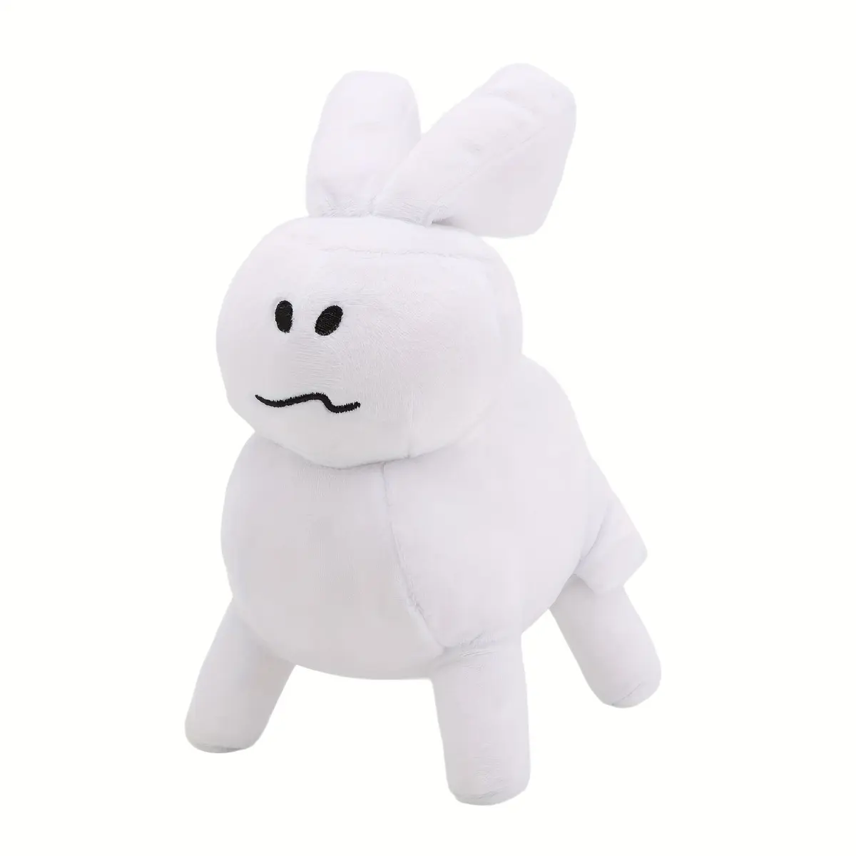 Forsaken Gubby Plush Toy - Soft Kawaii White Huggable Stuffed Animal with Black Eyes & Mouth, Cute Collectible Gift for Fans, Home Decor, or Gift for Collectors, Collector'S Item, Playful Design, Extra Soft Fluffy Texture