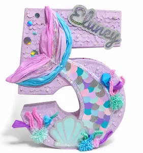 Custom Deluxe Number Piñata – Handmade, Choose Your Theme | 3 Sizes | Pull String & Smash