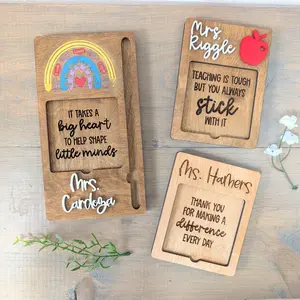 Sticky Note Holder, Teacher appreciation gift, Custom Teacher Gift, End of school year gift, Custom Desk Organizer, Note Pad Holder, Elementary Educator Gift