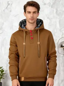 Autumn Winter Hooded Sweatshirt, Teenagers Pullover Fleece, Casual Style Drawstring Waist, Trendy Outerwear for Running Outdoor Sports Home Leisure