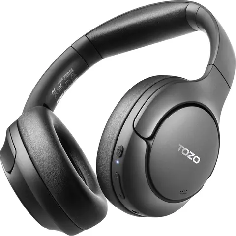 TOZO HT2 Over-Ear Hybrid Active Noise Canceling Bluetooth Wireless Headphones (Headset, Electronic) - High-Fidelity Sound, App Customization, Transparency Mode, 16Hz-44.1kHz Range, Travel & Gym Use, Black, Mother's Day Gift, TikTok Shop Creator Picks,tech