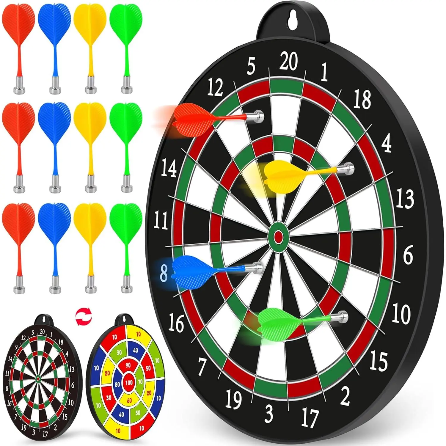 Magnetic Dart Board with 12 Darts - Indoor Games, Party Games - Gifts for 5-12 Years Old Boys, All-Seasons Sports & Outdoor Leisure Equipment