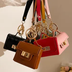 Mini Lock Bag Charm 4-Piece Set, Pure Color Mini Bag Pendant, Cute Keychain Pouch, Portable Mini Purse