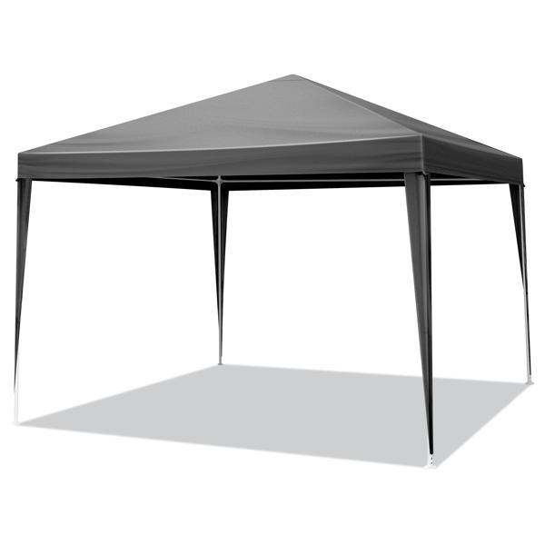 Black 10'x10' Waterproof Canopy Gazebo, Heavy Duty Outdoor Patio Party Tent for Wedding, BBQ, Catering & Backyard Events