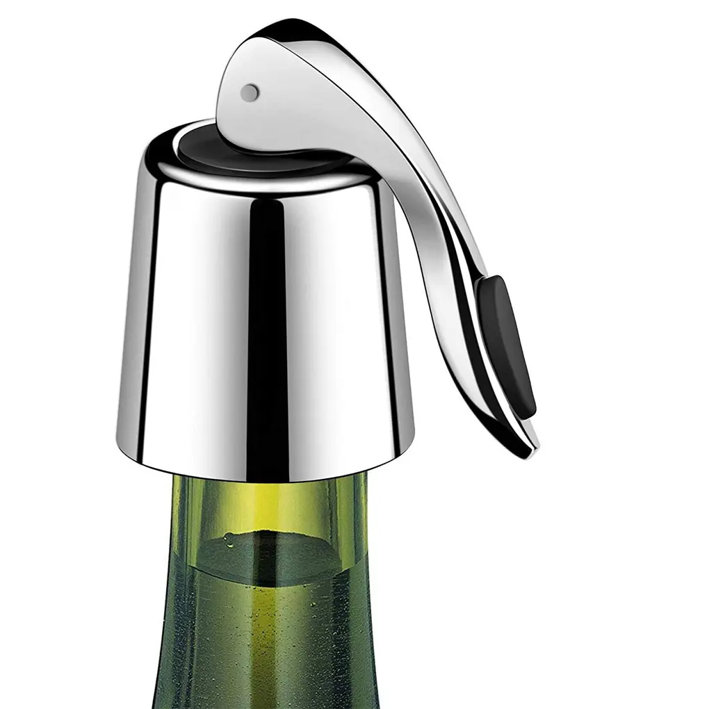 Stainless Steel Reusable Vacuum Sealed Champagne Red Wine Bottle Stopper Cap