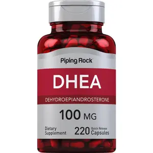 Piping Rock DHEA Supplement for Women and Men | 100mg | 220 Capsules |  Dehydroepiandrosterone | Non-GMO, Gluten Free