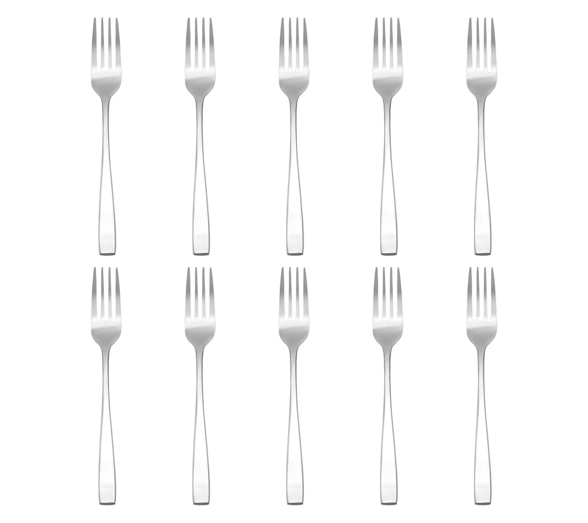 Godinger Set of 10 Chisel Matte 18/0 SS Dinner Forks Godinger Set of 10 Chisel Matte 18/0 SS Dinner Forks