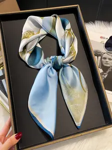 Floral Print Square Scarf, Fashionable Soft Comfortable Scarf for Women, Elegant All-match Fashion Accessories for Daily Wear, Exquisite Jewelry for Birthday Gift