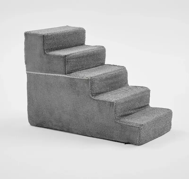 Foldable Dog Stairs & Pet Bed, 3-Step / 4-Step / 5-Step Foam Pet Steps for Couch & Sofa, Non-Slip Indoor Dog Ramp for Dogs & Cats
