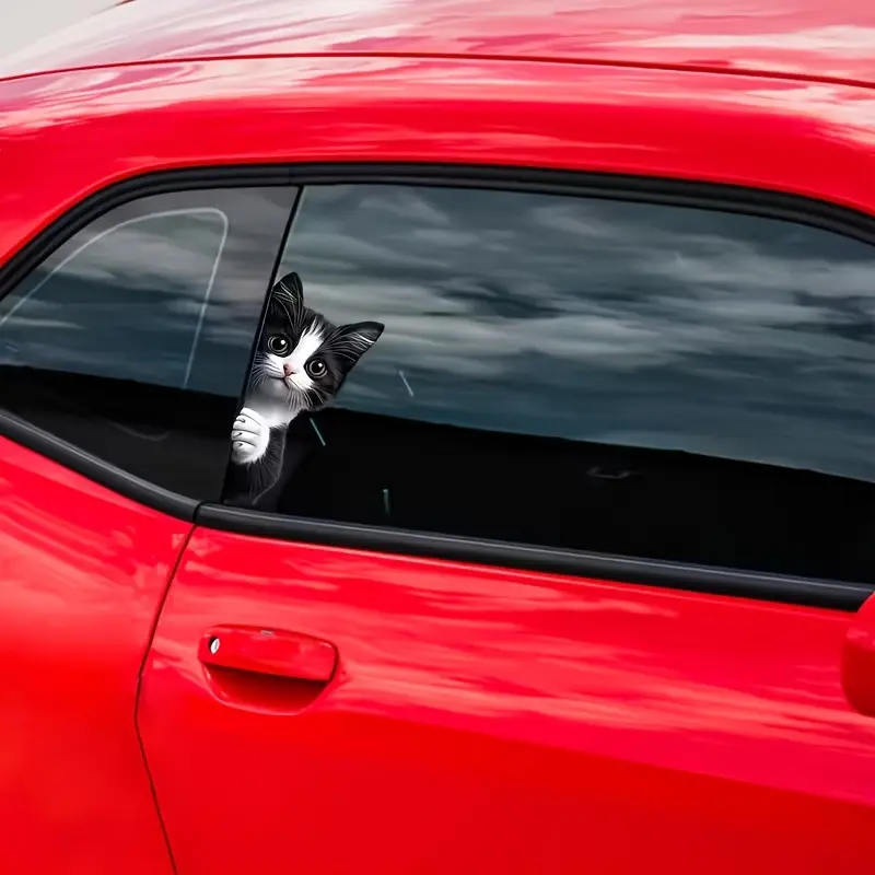 Cute Kitten Car Window Decals, Lovely Animal Stickers This versatile sticker is specially designed for window application, featuring waterproof and residue-free adhesive. Suitable for car windows, bathroom partitions,  glass surfaces