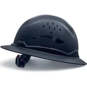 Full Brim Safety Hard Hat, Lightweight Vented Industrial Hard Hat with 6-Point Suspension, Adjustable Construction Hard Hat for Outdoor Work, Logging, Warehouses Ventilation Reflective Stickers Protective Sweatband