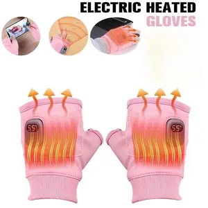 Heated Gloves for Women, Upgraded Smart Thermostatic Electric Heated Fingerless Gloves Rechargeable, Winter Hand Warmer for Work Cycling Skiing Outdoor Snow