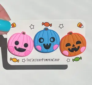 Jack O'lantern PVC Shoe Charms, Sketchy Pumpkin