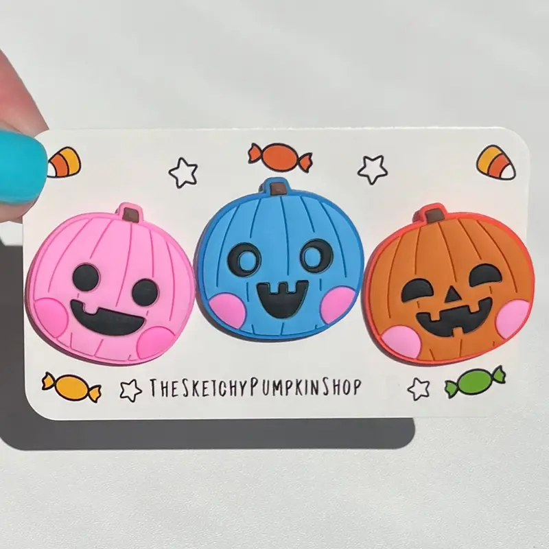 Jack O'lantern PVC Shoe Charms, Sketchy Pumpkin