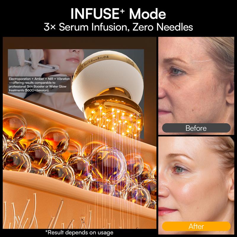 【LIVE EXCLUSIVE】INIA SPHERA At-Home RF & LED Anti-Aging Facial Device – Lift, Tighten & Sculpt with EMS Microcurrent, Red Light Therapy, Electroporation & Cryo Cooling for Firm, Glowing Skin. Perfect Black Friday Gift.