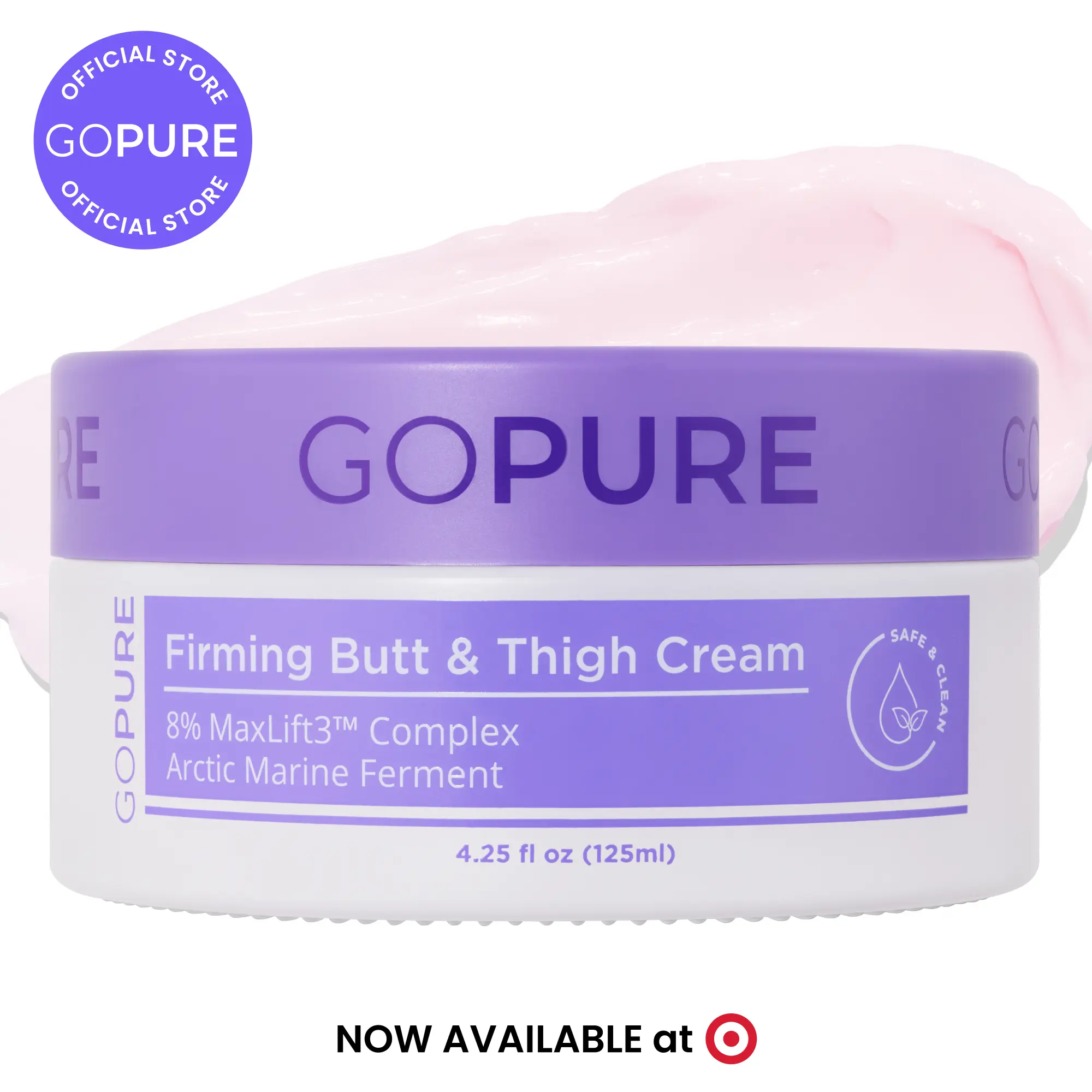 GOPURE Firming Butt & Thigh Cream - Nourishing Hydrating Bodybutter for Stretch Marks & Dimpled Texture - Clinically Tested, Dermatologist Recommended, Cruelty-Free