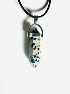 Jasperion Sigil Crystal Necklace Handmade Dalmatian Jasper Unisex Pendant for Balance Protection and Lighthearted Energy Grounding Joy