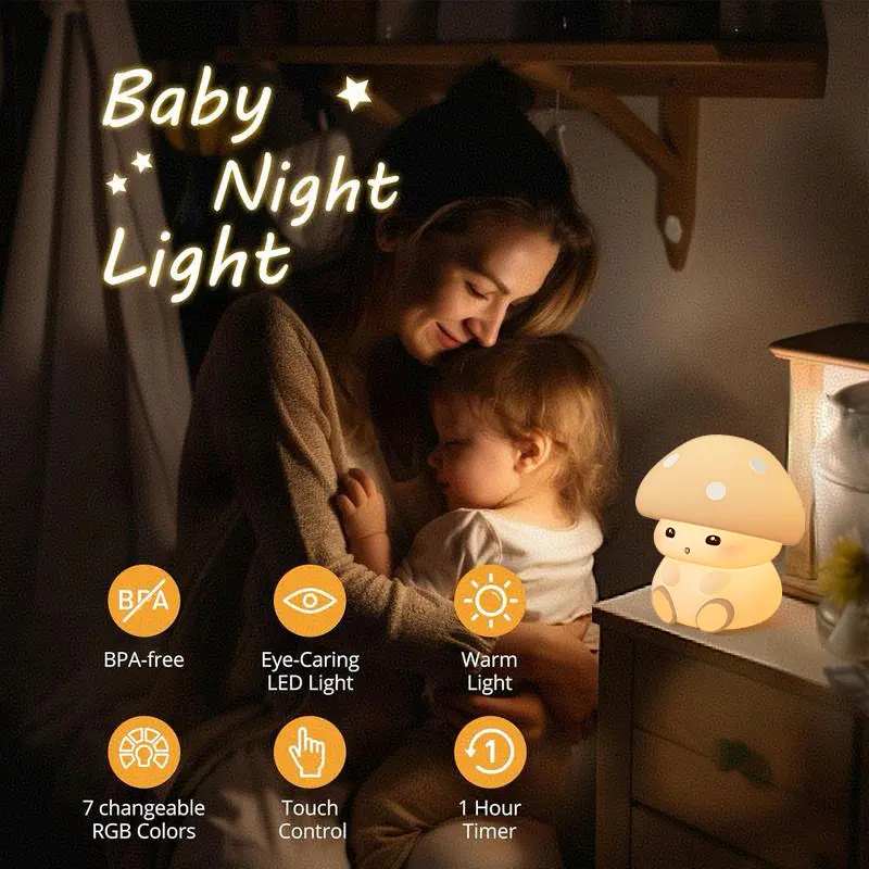 Axolotl Night Light & White Noise Machine - 7 Color Changing, 20
