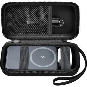 Case for Anker Magnetic Battery 10,000mAh Foldable Wireless Portable Charger, 633/622/621/321 5,000mAh Power Bank (MagGo) Holder, Storage for 6000mAh Cell Phone Power Delivery -Case Only-Black