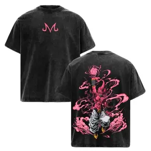 Vintage DBZ "Evil Buu" Vintage Unisex Oversized Anime Manga Acid Washed Cotton T-shirt, graphic tee,anime merch fan, outfits men S