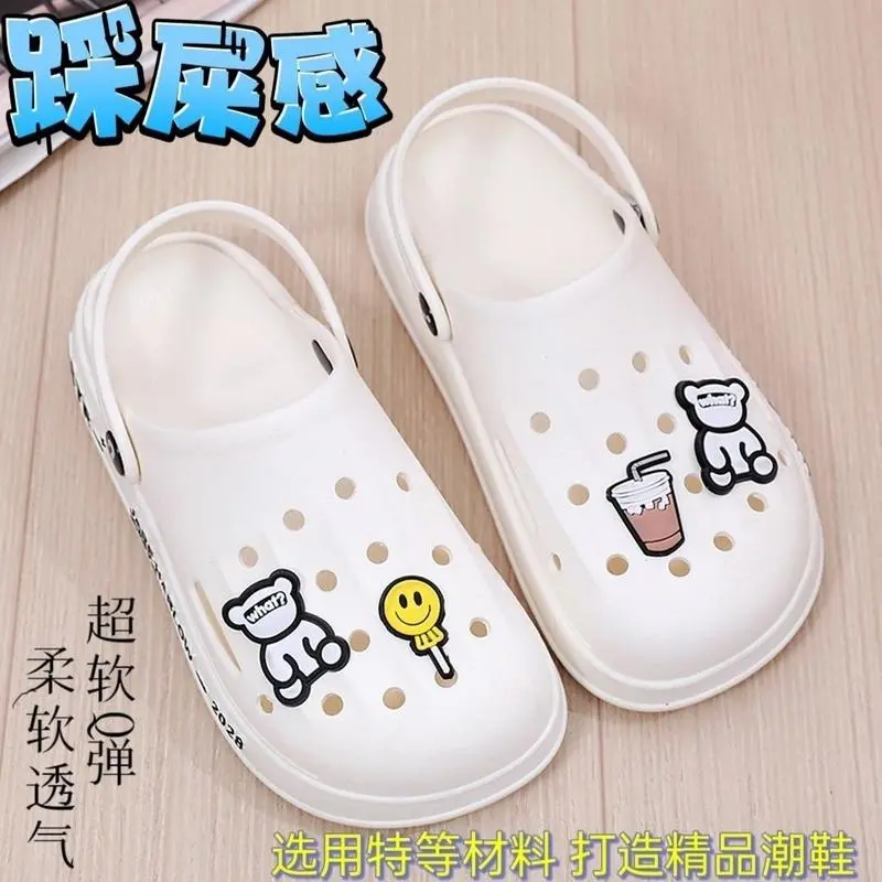 (New)Thick-Soled Clogs for Women Summer 2023 New Style Outdoor Korean Version Versatile Super Soft Sole Closed-Toe Slippers