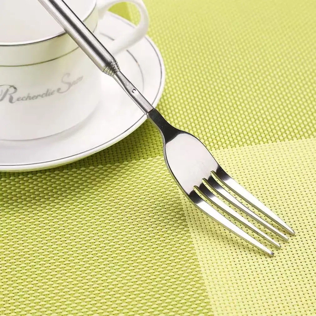 Extendable Long Handle Fork, Stainless Steel Adjustable Fork 22.1-64.5 Cm, Ideal for BBQ, Toasting Bread & Desserts, Barbecue Utensils, BBQ Grill Accessories, Grilling Accessories