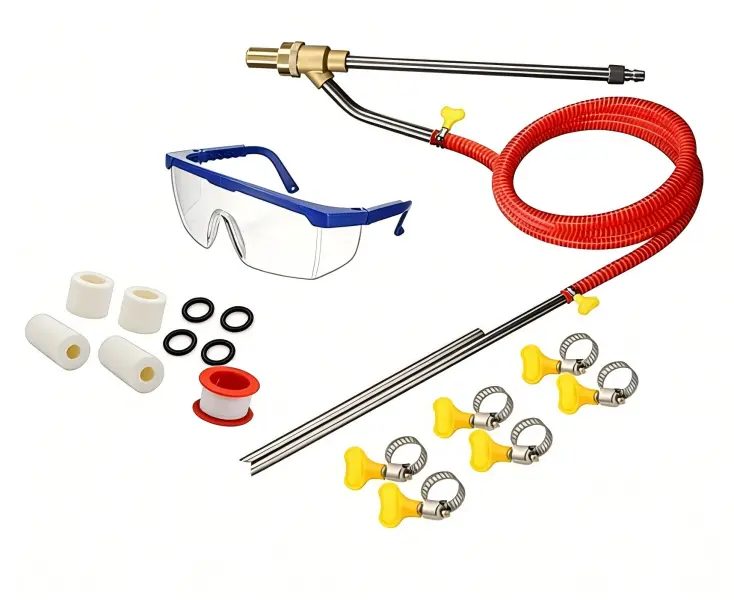 Pressure Washer Sandblasting Kit 5000 PSI Wet Abrasive Attachment for Concrete, Brick, Metal, Rust Removal, Surface Cleaning & Paint Stripping， tool kit Set