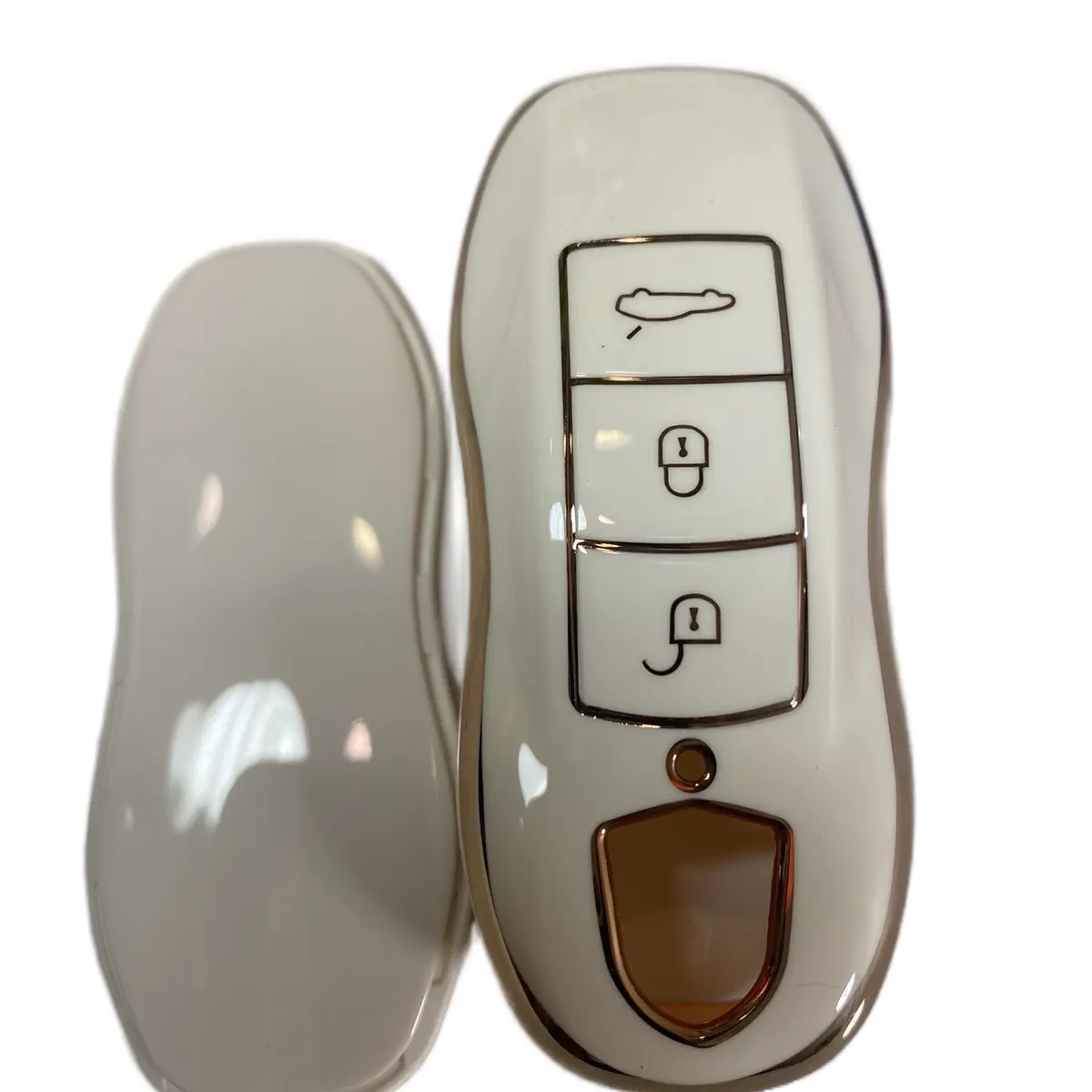 Porsche Keychain Cover 911 Cayenne - Key Shell Keychain (Black, White, Green)