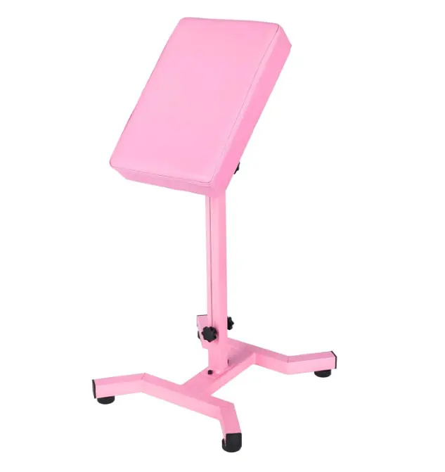 Professional Pink Tattoo Armrest Stand, 180° Rotation Height Adjustable Tattoo Arm Rest, Soft PU Leather Pad Stable Base Tattoo Arm Holder for Tattoo Artists