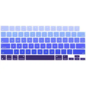 Keyboard Cover  for 2025-2022 MacBook Air 13.6 inch 15.3 inch M4 M3 M2 Chip U.S Enter Silicon Protector for MacBook Air 13'' 15'' M4 M3 M2 2025 2024 2023 2022 Accessory (Ombre Blue)