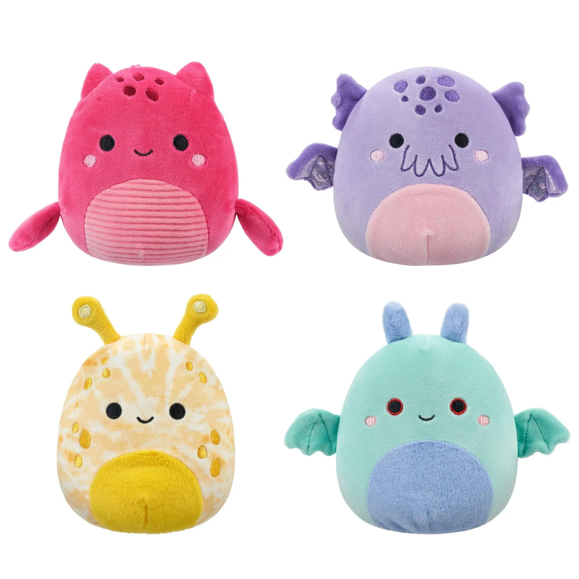 Squishmallows Cryptid Plushie 4-Pack: Rajani, Alvarez, Madsen, and Ennis, 5-Inch Select Series