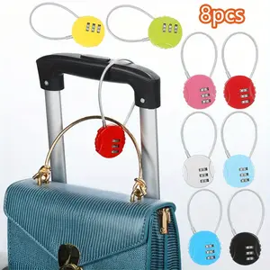 8 pack Wire rope password lock Outdoor Padlock Code Lock Cable Luggage Locks cartoon password padlock for School Gym Locker Travel Beauty & Personal Care