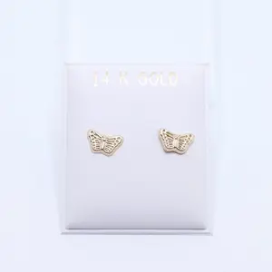 14KT Gold Small Butterfly Screw-On Earrings