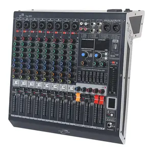 Audio Mixer 8 Channel, DJ Mixer Board with Bluetooth and Usb, Audio Sound Card with Interface Recording and 48V Phantom Power, Sounds Mixer with 256 DSP FX Reverb Delay Effect for Streaming