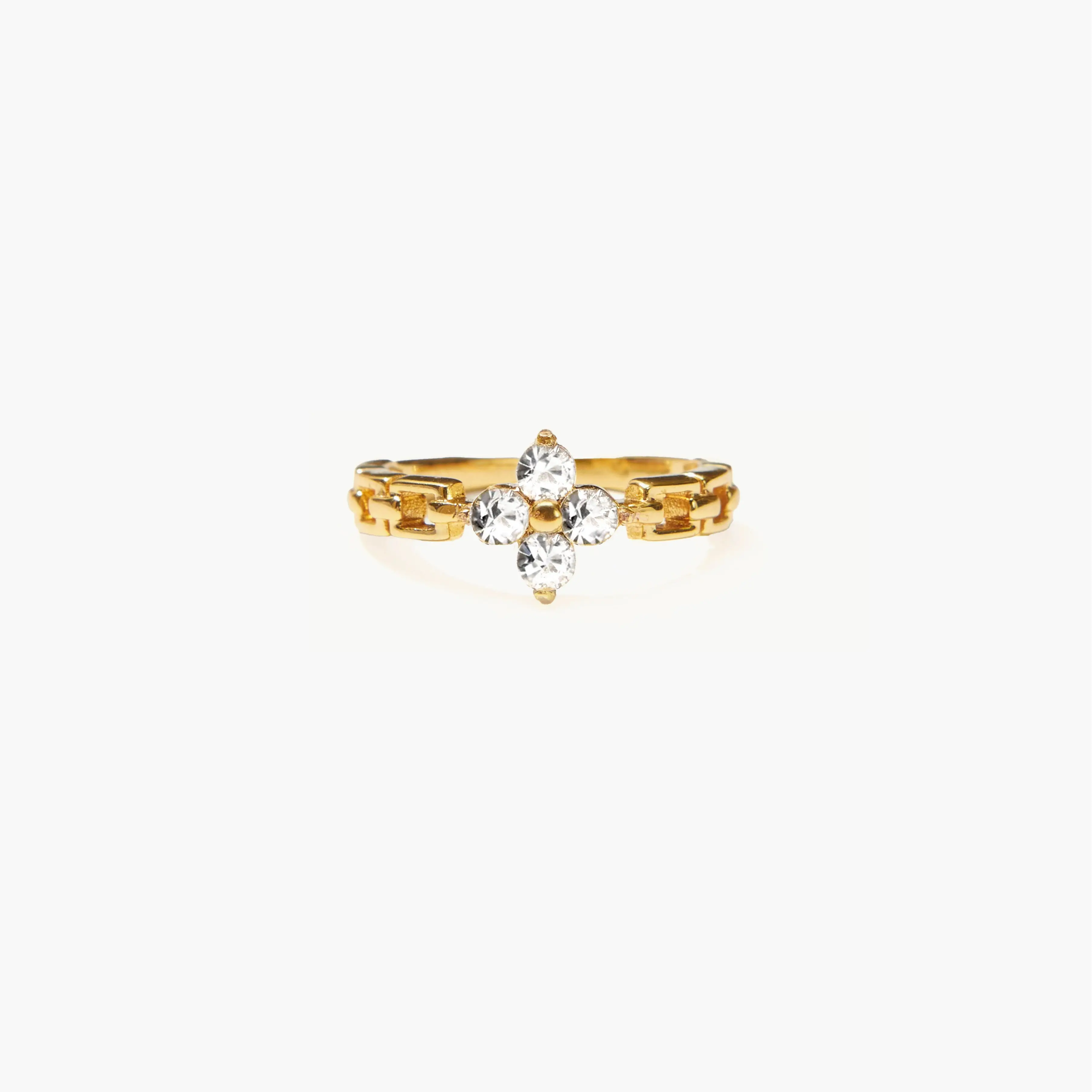 en route 18K Gold Plated Lucky Clover Ring in Gold, US Size 6-8, Stackable Dainty Ring for Layered Luck & Everyday Sparkle en route 18K Gold Plated Lucky Clover Ring in Gold, US Size 6-8, Stackable Dainty Ring for Layered Luck & Everyday Sparkle