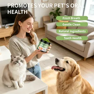 Natural Pet Dental Powder for Dogs and Cats - Teeth Cleaning Powder to Freshen Breath, Fight Plaque and Tartar