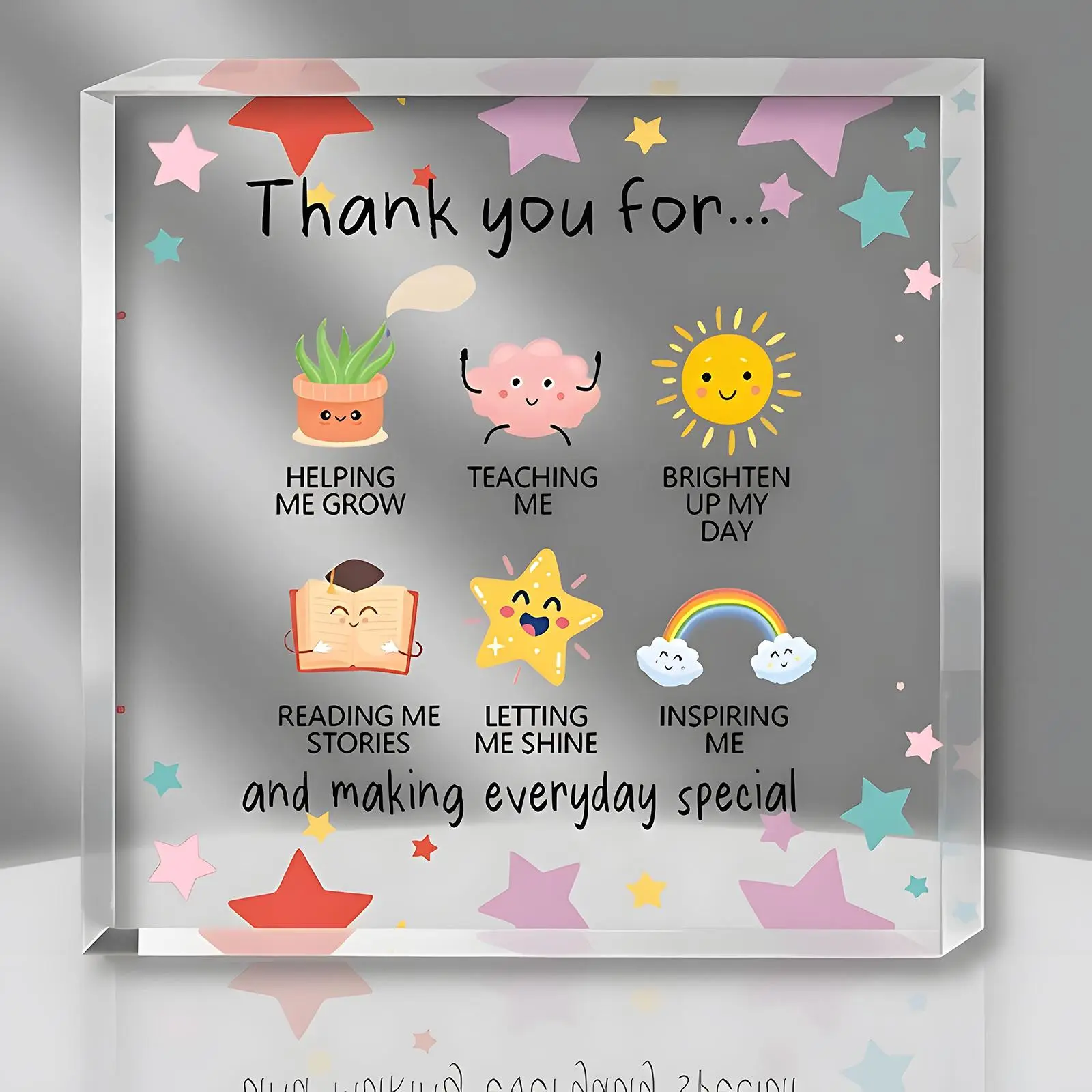 Acrylic Teacher Appreciation Plaque, Modern Style Thank You Gift for Him, Her, Friend, Women, Inspirational Quote, Graduation Present