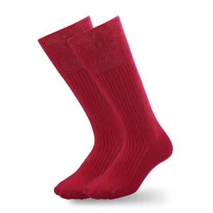 Beeff Bifu Women’s Casual Calf Socks, Soft Long-Staple Cotton, Seamless Toe, Lightweight & Everyday Comfort, Red