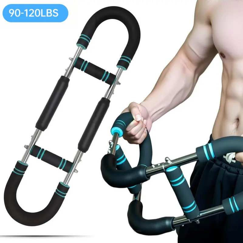 Power Twister Bar for Home Strength Training, Flexible Arm Exerciser with Compact Design for Fitness Enthusiasts, Portable for Travel - 60-90lb & 90-120lb, Upperbody Workout, Unisex