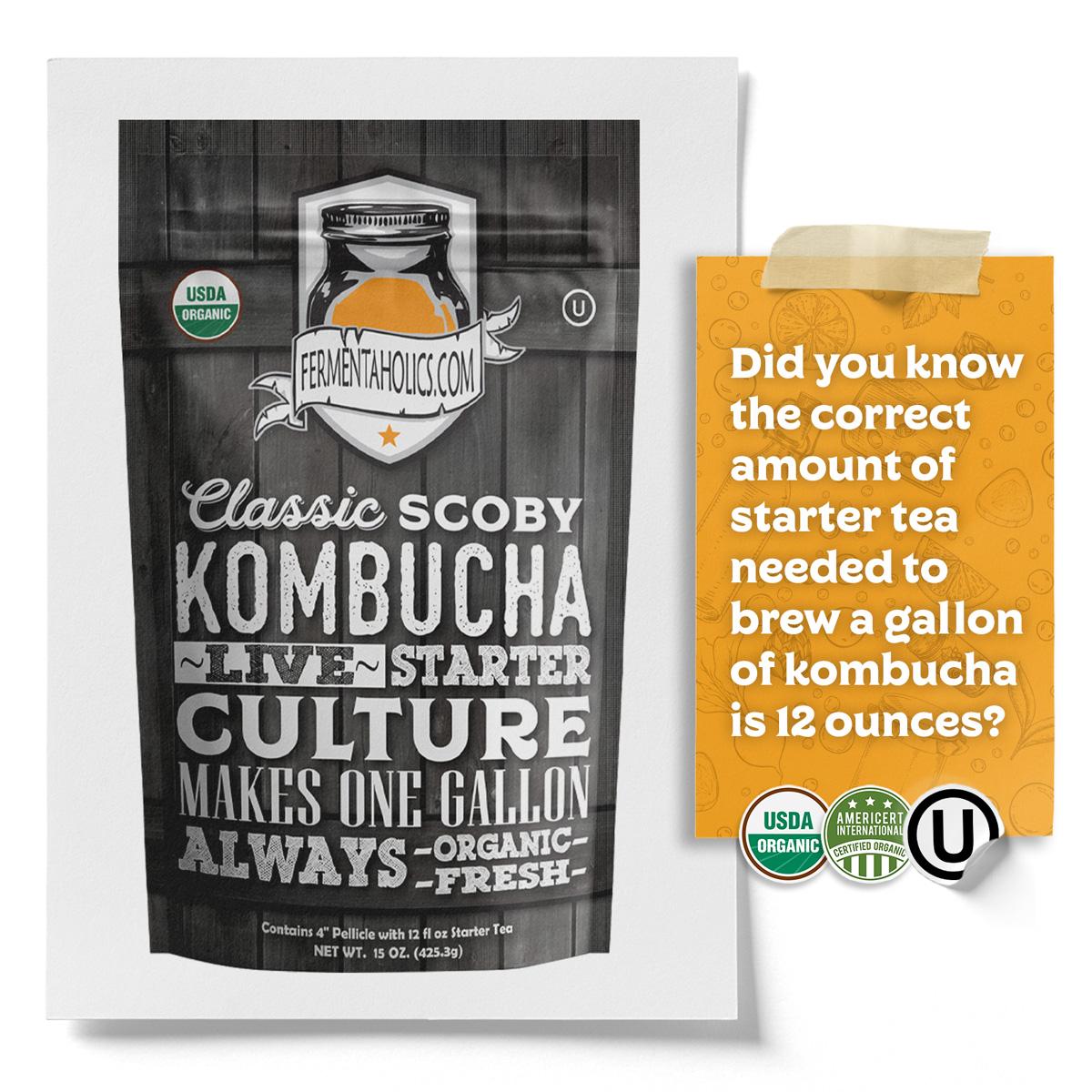 Classic Kombucha SCOBY – USDA Certified Organic Live Kombucha Starter Culture Drinks Beverage Classic Kombucha SCOBY – USDA Certified Organic Live Kombucha Starter Culture Drinks Beverage
