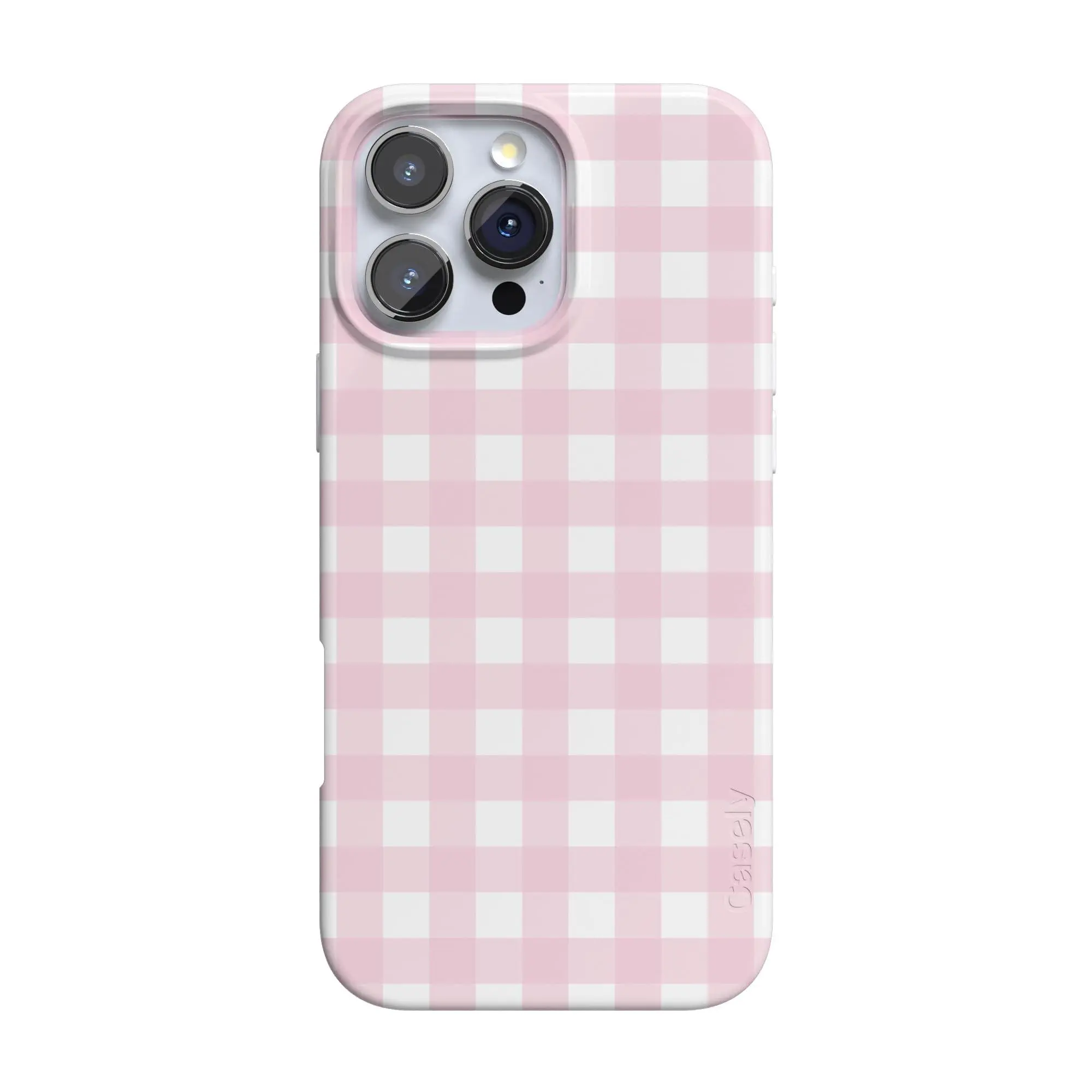 Casely iPhone 15 Pro Case | Sunday Best | Pink Plaid | Compatible with MagSafe | Classic Ultra Thin Design