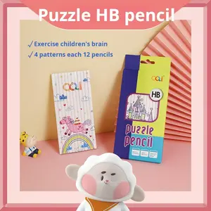 Creative Cartoon Puzzle Pencil DIY Square Preschool Early Education Brain Development Hb Writing Pencil Educational Stationery