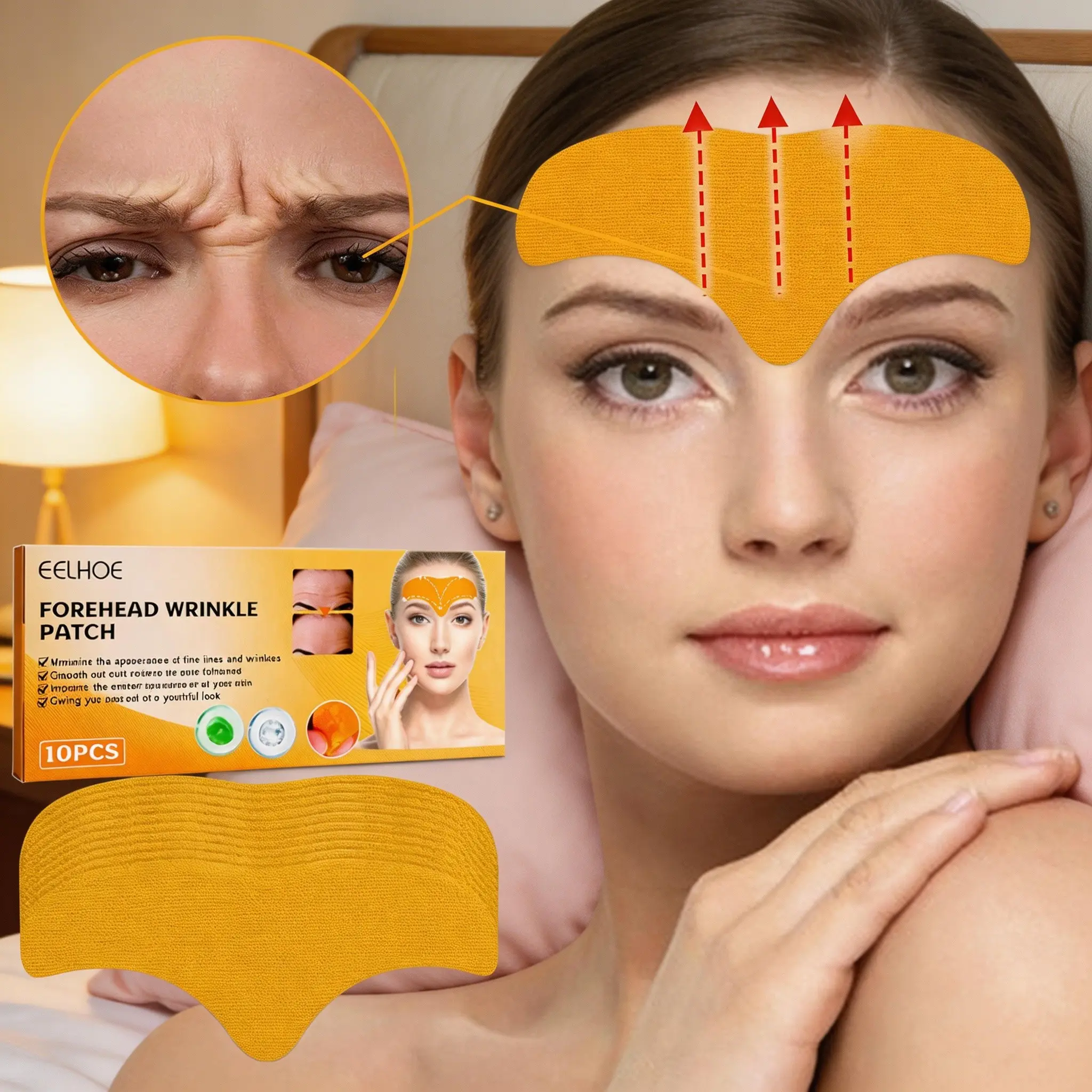 Collagen Facial Forehead Patches, Moisture Boost Skincare Patches, Hydrating and Smoothing Facial Care, Gentle Beauty Routine