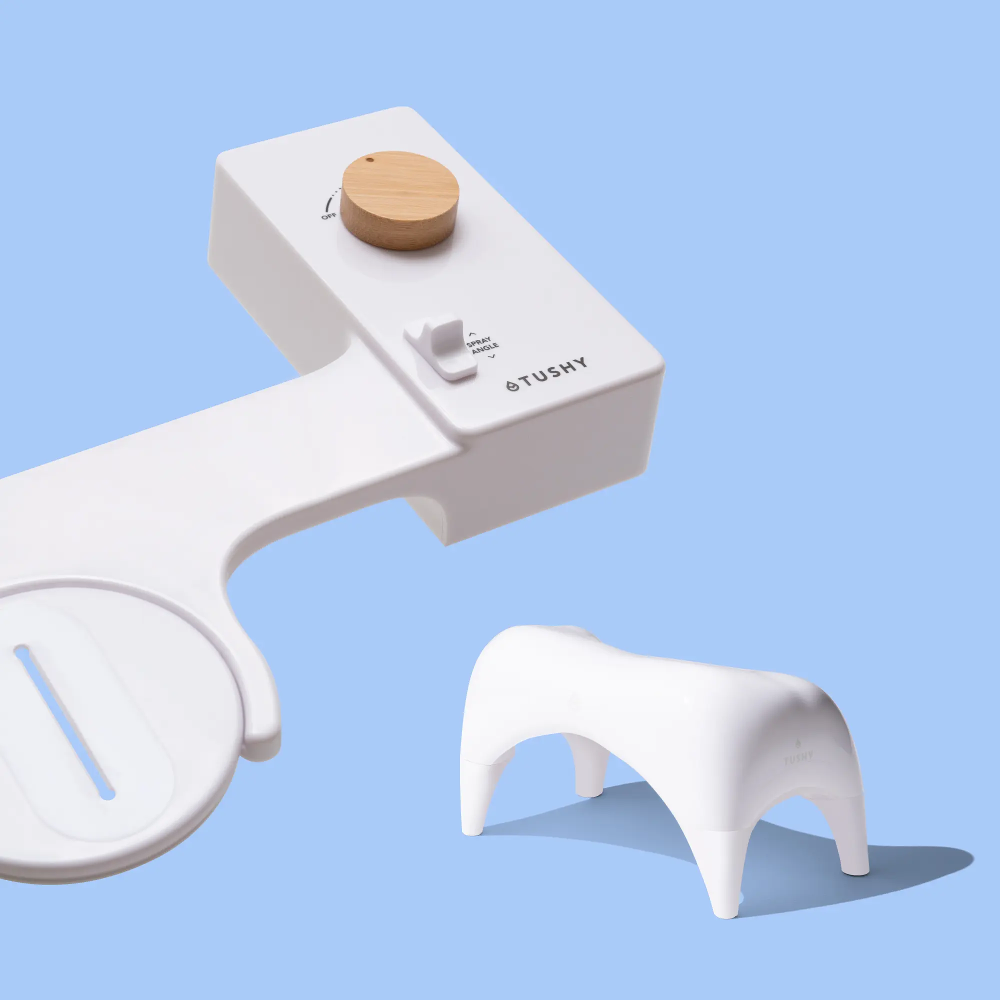 TUSHY Bathroom Comfort Bundle: Classic 3.0 Non-Electric Bidet Attachment, Curved Minimalist Toilet Stool, Easy Installation for Better Posture, Cleaner Fresher Bathroom Experience, Self-Cleaning Smart-Spray Nozzle