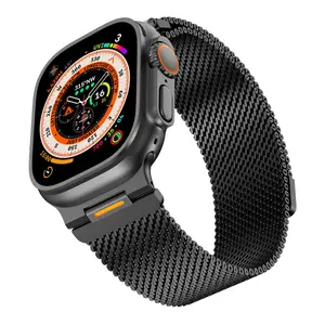 Milanese Loop- Compatible with Apple Watch Ultra 3 2 1 Band for Men 49mm 46mm 45mm 44mm,Magnetic Mesh Metal Strap Wristband for iWatch SE 3/2 Series 11/10/9/8/7/6/5/4 Ultra Smartwatch Strap Smart Watch Accessories