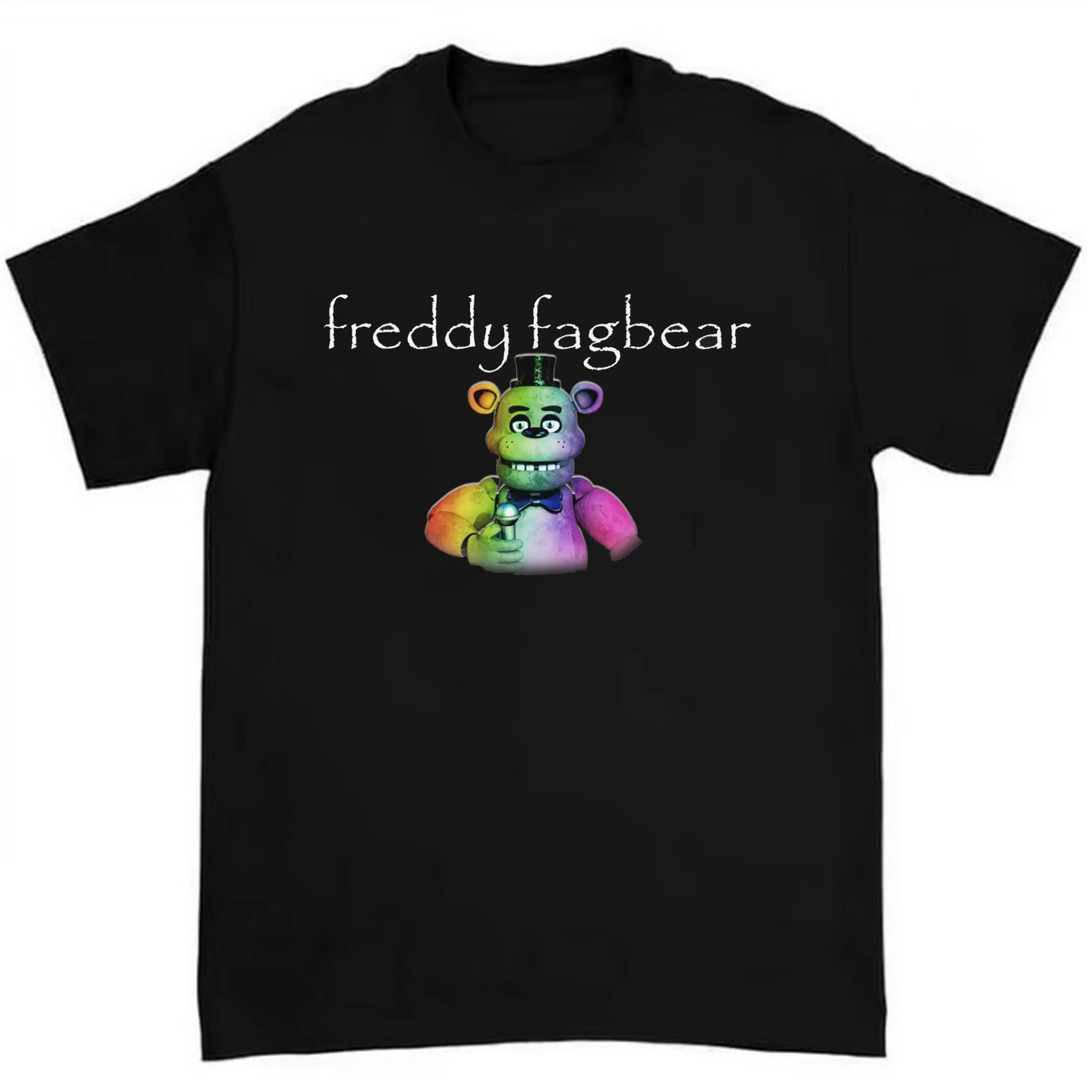Women's Freddy Fazbear Short-Sleeve Cotton Casual Round Neck T-Shirt - Funny FNAF Meme Streetwear Top for Lady Enthusiasts, Thanksgiving & Easter Wear