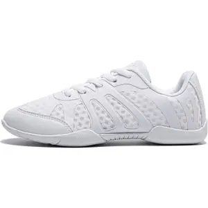 white Cheer Shoes for Womens Cheerleading shoes Girls Youth White Competition Cheerleading Gear Dance Shoe Sports Tennis Training Athletic Flats Breathable Soft comfortable kids cheer sneaker size